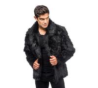 Chaks - Abrigo de piel para adultos, chaqueta corta de piel sintética, para carnaval, festival, moda de fiesta