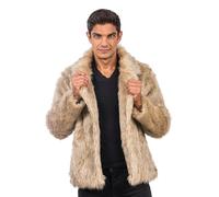 Chaks - Abrigo de piel sintética, chaqueta corta de piel para fiestas