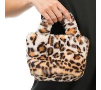 Chaks - Bolso crossbody, estampado de leopardo afelpado, bandolera con cadena para fiesta, festival, compras