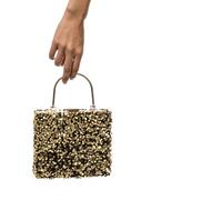 Chaks - Bolso de mano, clutch con lentejuelas de purpurina, bolso de noche pequeño, bolso de asa, accesorio para carnaval, discoteca, vida cotidiana