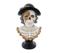 Chaks - Busto de esqueleto de estilo veneciano, figura XXL, figura decorativa de resina sintética con sombrero y máscara de baile para Halloween
