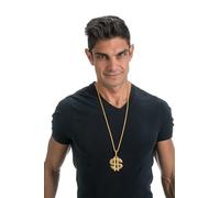 Chaks - Cadena dorada, collar rapero de estilo hip hop de los años 90, accesorio de disfraz de carnaval fiesta de los años 80