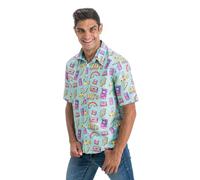 Chaks - Camisa de fiesta, atuendo vintage de los 90, camisa de hombre para festival, carnaval, verano
