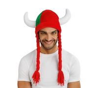 Chaks - Casco con cuernos y trenzas para disfraz de aficionado al Mundial