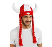 Chaks - Casco con cuernos y trenzas para disfraz de aficionado al Mundial