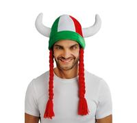 Chaks - Casco con cuernos y trenzas para disfraz de aficionado al Mundial