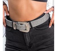 Chaks - Cinturón para señora de polipiel, strass, glitter western cowgirl, bling, cinturón para vaqueros