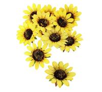 Chaks - Decoración girasol, 12 piezas, diámetro 8 cm, decoración fiesta, hippie, flores artificiales en amarillo, fiesta, festival, disfraz