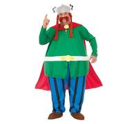 Chaks - Disfraz de Abraracúrcix para hombre, jefe galo | Traje oficial de Astérix, conjunto de 6 piezas con traje, capa, cinturón, casco, cubrezapatos y barba, Comic Con