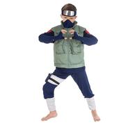 Chaks - Disfraz de Kakashi Hatake para niño, traje oficial de Naruto con accesorios, conjunto de anime de 8 piezas para carnaval y Comic Con