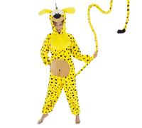 Chaks - Disfraz de Marsupilami para mujer, mono oficial de cómic, mono amarillo con capucha para carnaval y Comic Con
