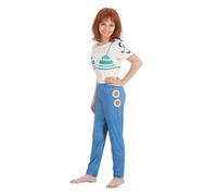 Chaks - Disfraz de Nami para niña, traje oficial de One Piece, conjunto de anime de 2 piezas con camiseta y pantalones para carnaval y Comic Con