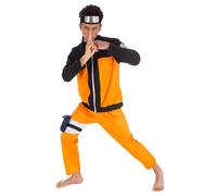 Naruto Disfraz Uzumaki 5 Piezas Naranja Negro - M