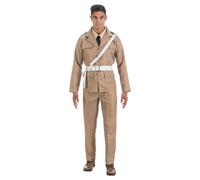 Chaks - Disfraz de policía de Saint-Tropez para hombre, de 4 piezas | Chaqueta, chaleco con corbata, pantalones, cinturón con correa para el hombro y funda, gendarmería, carnaval, cosplay