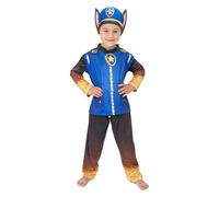 Chaks - Disfraz infantil de Chase, traje oficial de Paw Patrol, conjunto de 3 piezas con cinta para la cabeza, camiseta y pantalones para carnaval