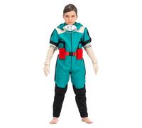 Chaks My Hero Academia Disfraz de Izuku Midoriya para niños, talla 128-152, color verde, manga de anime, licencia de anime, carnaval (128)