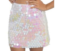 Chaks - Falda de lentejuelas para adultos, minifalda brillante como accesorio de disfraz para festivales y carnaval, atuendo de fiesta