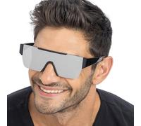 Chaks - Gafas con efecto espejo, gafas de fiesta con cristales espejados | Gafas de disfraz sin montura, accesorio para festivales y fiestas para mujer y hombre, estilo futurista