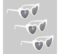 Chaks - Gafas con forma de corazón para mujer, pack de 3, festivales