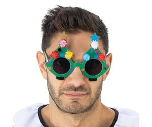 Chaks - Gafas de árbol de Navidad de Art the Clown, accesorio para disfraz | Gafas de fiesta oficiales de Terrifier, montura verde con cristales oscuros, Halloween, Carnaval y cosplay