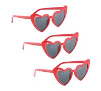 Chaks - Gafas de corazón para mujer, juego de 3, gafas de fiesta para mujer, accesorio para festivales, despedidas de soltera, bodas y fiestas