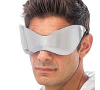 Chaks - Gafas Alien plata, lentes espejadas en diseño espacial, accesorio futurista para carnaval, festival