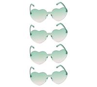 Chaks - Gafas de fiesta con corazones, juego de 4 unidades, gafas hippies con degradado de color para festivales y fiestas temáticas