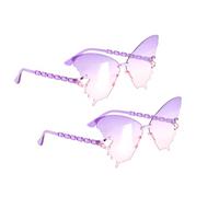 Chaks - Gafas de mariposa, juego de 2, gafas de fiesta para mujer con cristales de colores, accesorio de disfraz para fiestas y festivales
