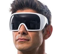 Chaks - Gafas de sol para hombre y mujer, lentes espejadas, blancas y negras, futuristas para festivales y fiestas