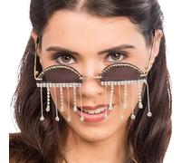Chaks - Gafas de sol, gafas vintage para mujer, con pedrería y colgante