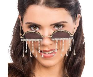 Chaks - Gafas de sol, gafas vintage para mujer, con pedrería y colgante