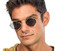 Chaks - Gafas de sol, montura metálica dorada, cristales negros