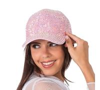 Chaks - Gorra de béisbol con purpurina, gorra de strass para festival, fiesta y carnaval