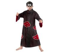 Chaks - Juego de disfraz infantil Itachi Uchiha, 2 piezas, con túnica y diadema, Naruto, accesorio para carnaval y cómic