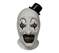 Chaks - Máscara de Art el Payaso, máscara de látex de terror de lujo | Accesorio oficial del disfraz de Terrifier, blanco y negro, diseño de payaso para cosplay, Halloween y Carnaval