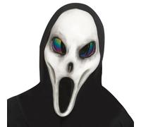 Chaks - Máscara de fantasma con ojos arcoíris, máscara terrorífica de plástico, accesorios para disfraces de Halloween y carnaval