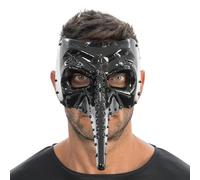 Chaks - Tocado de reina malvada para mujer, negro con cuernos, rosas y velo, accesorio de disfraz para Halloween