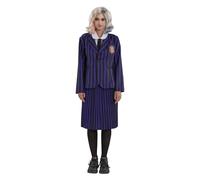 Chaks Wednesday Disfraz Enid Mujer | Uniforme Escolar Negro Lila - Addams Family L