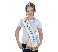 Chaks - Miss France Set de accesorios para niña, accesorio oficial de disfraz con banda y tiara, cosplay para carnaval y fiesta