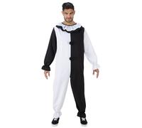 Chaks - Mono Terrifier Art the Clown, look terrorífico bicolor en blanco y negro, mono disfraz para Halloween