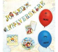 Chaks One Piece, kit de fiesta de cumpleaños para niños, kit de decoración oficial de One Piece con platos, toallas y accesorios de fiesta