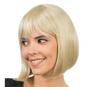 Chaks - Peluca Bob pelo corto, peinado de pelo sintético, 30 cm liso con flequillo para carnaval, cosplay o festival