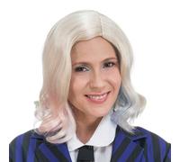 Chaks - Peluca de Enid Sinclair, peluca de pelo sintético | Accesorio oficial para el disfraz de Miércoles con rizos rubios y mechones rosa y azules, para Carnaval y Halloween