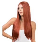 Chaks - Peluca de pelo largo 73 cm, recto con raya en medio, pelo sintético, para cosplay, festival, carnaval