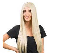 Chaks - Peluca de pelo largo 73 cm, recto con raya en medio, pelo sintético, para cosplay, festival, carnaval