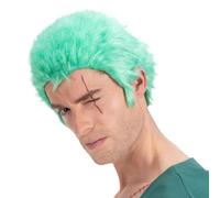 Chaks - Peluca Zoro para hombre, accesorio oficial del disfraz de One Piece, pelo verde, corto, cosplay de anime, carnaval y Comic Con