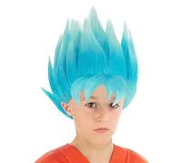 Chaks Peluca Azul Goku Saiyajin Super Dragon Ball Z niño