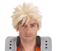 Chaks - Peluca Katsuki Bakugo para hombre, accesorio oficial de disfraz de My Hero Academia, Anime Wig para Carnaval y Comic Con