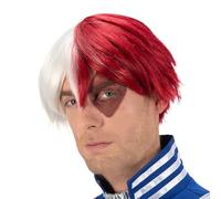Chaks - Peluca Shoto Todoroki para hombre, accesorio oficial de disfraz de My Hero Academia, peluca de anime para carnaval y cómic con