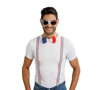 Chaks - Set Aficionado, tirantes, pajarita y gafas, conjunto de disfraces para looks de aficionados en el Mundial, la Eurocopa o las retransmisiones públicas